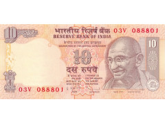 Банкнота Индия 10 (десять) рупий 2009 год. Pick 95p. UNC
